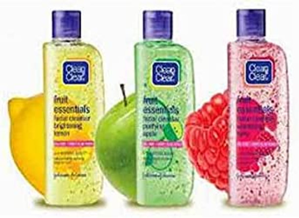 Clean & Clear 3 X Morning Energy Face Wash Lemon, Apple, Strawberry 50 ml Each