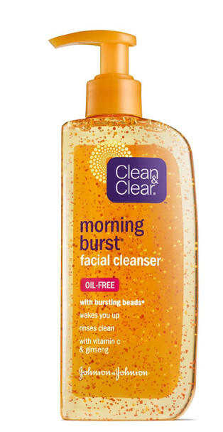 Clean& Clear Morning Burst Facial Cleanser with Bursting Beads, 8-Ounce Pump Bottles (Pack of 4)