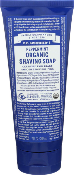 Dr. Bronner's Certified Organic Body Care Spearmint Peppermint Shaving Gels 7 fl. oz. (a)