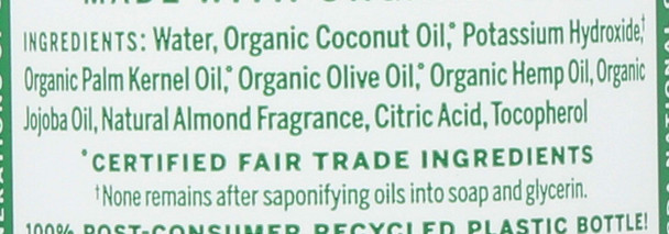 DR. BRONNER'S, CASTILE LIQ SP,OG3,ALMOND 8 Fl Oz EA 1