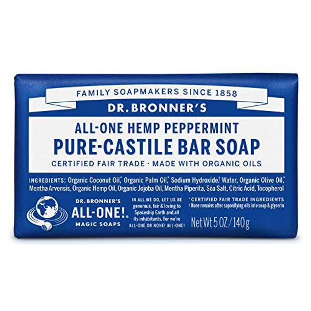 Dr. Bronner Organic Peppermint Scent Pure-Castile Bar Soap 5 oz. 1 pk - Case of: 12; Each Pack Qty: 112