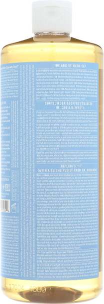 Dr. Bronners 32 Ounce Pure Castile Soap - Liquid44; Unscented44; Baby Mild