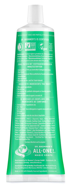 Dr. Bronners Spearmint Toothpaste, 5 OZ