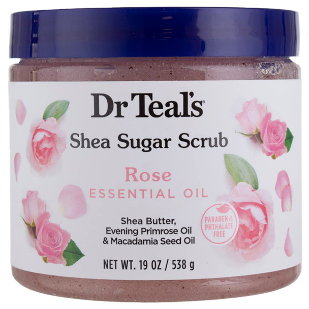 Dr. Teal's Shea Sugar Scrub Rose 19 Ounce Jar