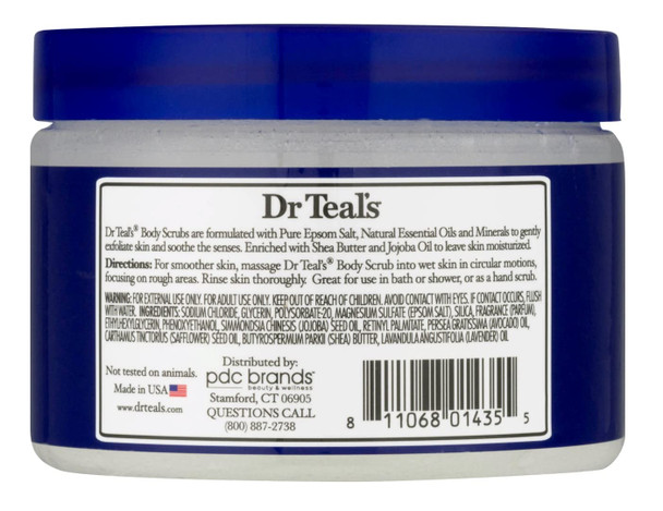 Dr. Teal's Body Scrub Exfoliate And Renew W/Lavender 16 Ounce Jar (Pack of 2)