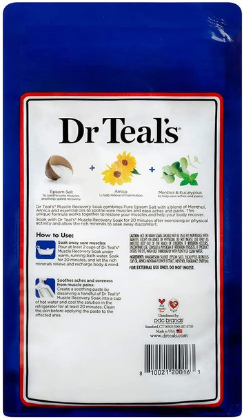 Dr. Teals Epsom Salt Soak Combo (4.5 lbs Total) - Muscle Recovery Soak with Arnica & Menthol, and Vapor Bath with Menthol, Camphor and Essential Oils - Treat Skin and Relieve Sore Muscles