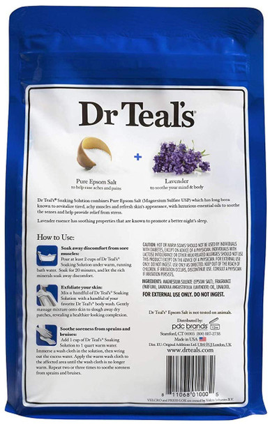 Dr Teal's Epsom Salt Bath Combo Pack (6 lbs Total), Soothe & Sleep with Lavender, and Nourish and Protect with Coconut Oil