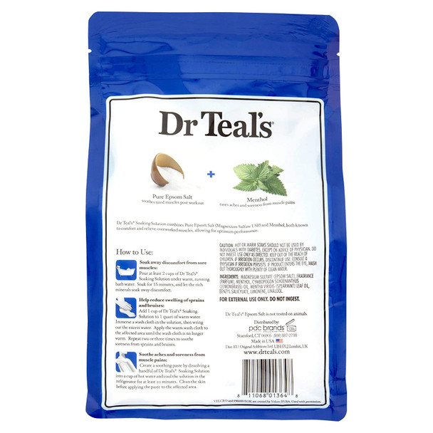 Dr Teal's Epsom Salt Bath Combo 4-Pack (12 lbs Total), Pre and Post Workout with Magnesium Sulfate and Menthol, and Soothe & Sleep with Lavender