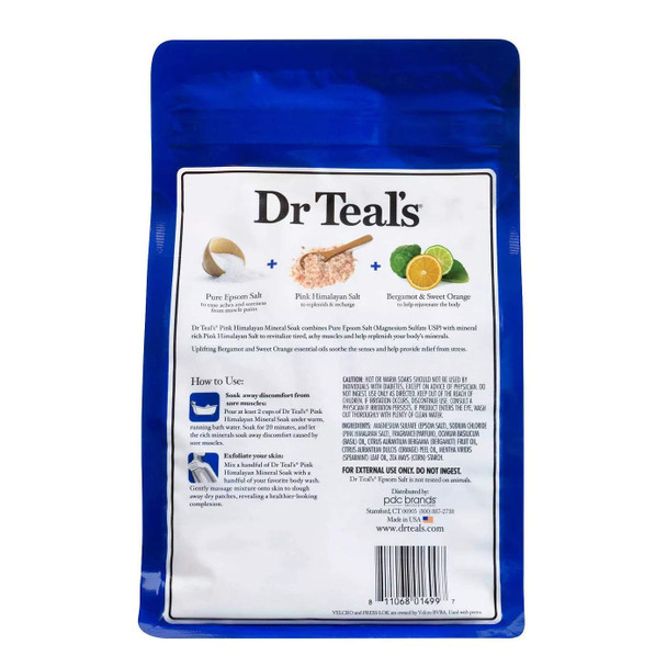 Dr Teal's Epsom Salt Bath Combo 4-Pack (12 lbs Total), Soothe & Sleep with Lavender, and Restore & Replenish with Pink Himalayan