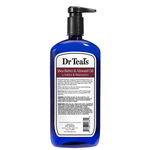Dr Teal's Epsom Salt Bath and Shower Body Wash with Pump - Shea Butter and Almond Oil - Pack of 4, 24 Oz Each - Soften and Moisturize Your Skin, Relieve Stress and Sore Muscles Dr Teal's Epsom Salt Bath and Shower Body Wash with Pump - Shea Butter and Almond Oil - Pack of 4, 24 Oz Each - Soften and Moisturize Your Skin, Relieve Stress and Sore Muscles