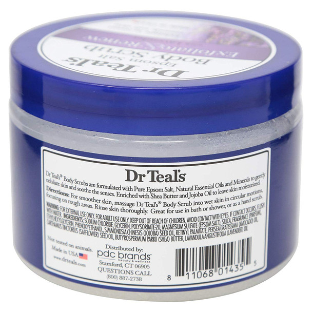 Dr Teals Exfoliate & Renew Lavender Epsom Salt Body Scrub 16 oz (Pack of 2)