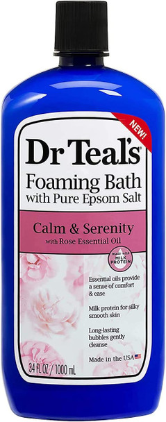 Dr Teal's Foaming Bath Combo Pack (68 fl oz Total), Soften & Nourish with Milk & Honey, and Calm & Serenity with Rose & Milk. Treat Your Skin, Your Senses, and Your Stress.