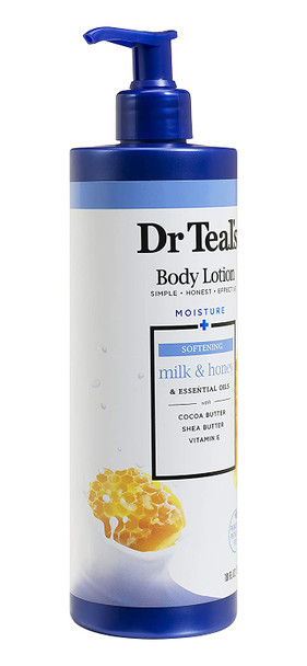 Dr. Teal's Body Lotion 2-Pack (36 Fl Oz Total) - Softening Milk & Honey and Essential Oils