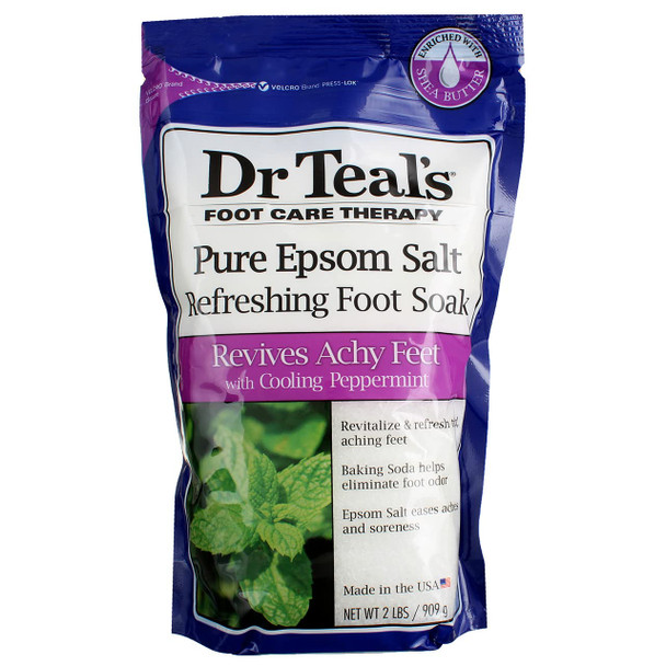 Dr. Teals Revitalize and Refresh Epsom Salt Foot Soak, Cooling Peppermint - (6 Pack)