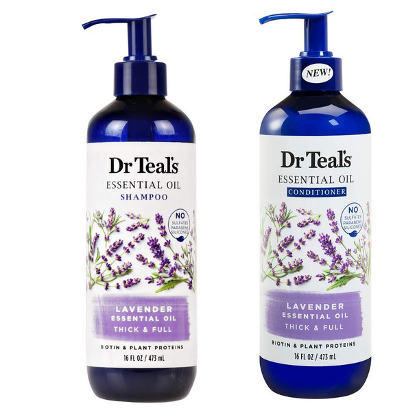 Dr Teals Shampoo and Conditioner w/Essential Oils - Lavender & Essential Oils- Thick and Full