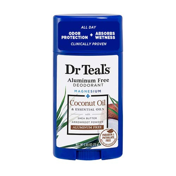 Dr Teal's Aluminum Free Deodorant - Coconut Oil - Paraben & Phthalate Free - 2.65 oz