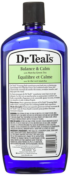 Dr. Teal's Pure Epsom Salt Matcha Green Tea Relaxing Foaming Bubble Bath - 34 Ounce