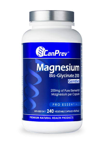 CanPrev Canadian Magnesium Bis-Glycinate 200 Gentle - 240 vegicaps