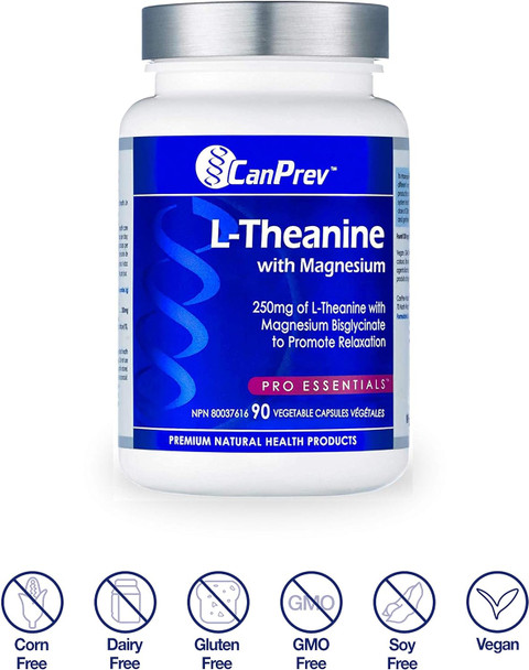 Canprev L-Theanine With Magnesium 90 Veg Caps