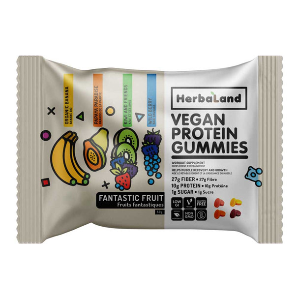Herbaland Fantastic Fruit Vegan Protein Gummies - 50g Single Pouch
