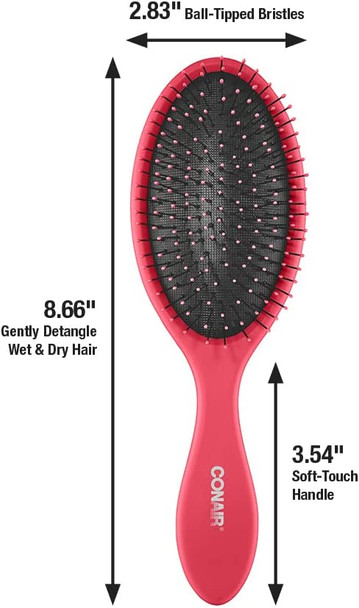 Conair Detangling Cushion Brush Set, 3pc (Colors May Vary)