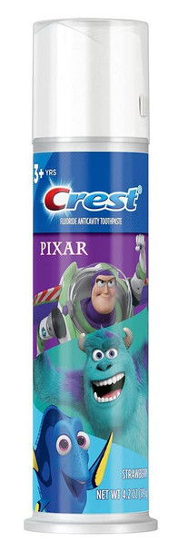 Crest Toothpaste 4.2 Ounce Kids Pixar Pump (Strawberry) (Pack of 6)