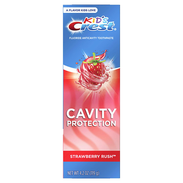 Crest Kid's Cavity Protection Fluoride Toothpaste Rush, Strawberry, 4.2 Ounce