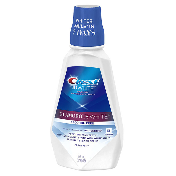 Crest 3D White Luxe Glamorous White Multi-Care Whitening Mint Flavor Mouthwash, Pack of 3 (Packaging May Vary)