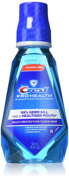 Crest Pro-Health Multi Protection Mouthwash | Alcohol- Clean Mint 16.9 Fl Oz (Pack of 3)