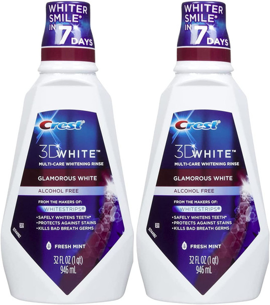 Crest 3D White Multi-Care Whitening Rinse, Glamorous White, Fresh M...