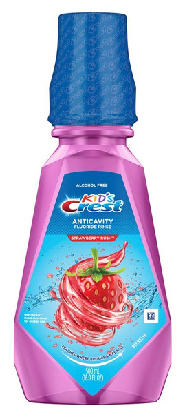 Crest Rinse Anti-Cavity Fluoride Strawberry 16.9 Ounce (500ml)