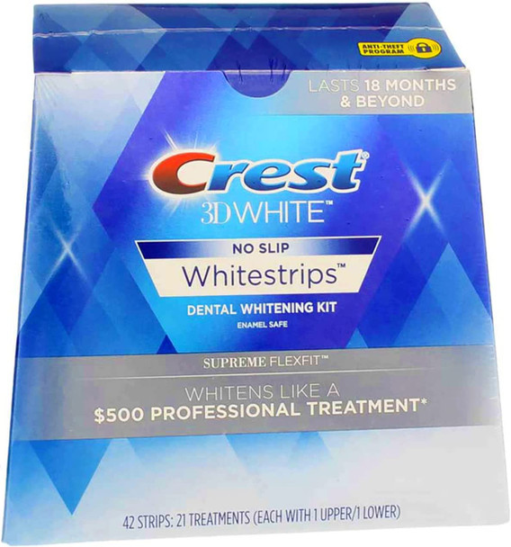 Crest 3D No Slip Whitestrips Dental Whitening Kit Supreme Flexfit - 21 Treatments