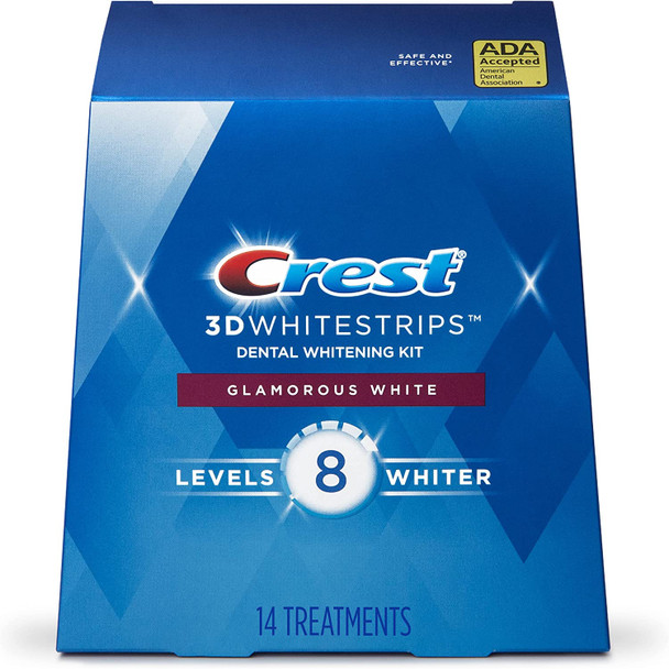 Crest 3D Whitestrips, Glamorous White, Teeth Whitening Strip Kit, 28 Strips (14 Count Pack)