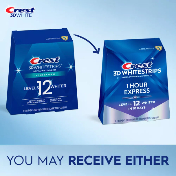 Crest 3D Whitestrips 1-Hour Express At-home Teeth Whitening Kit - 10 Treatments