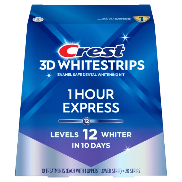 Crest 3D Whitestrips 1-Hour Express At-home Teeth Whitening Kit - 10 Treatments