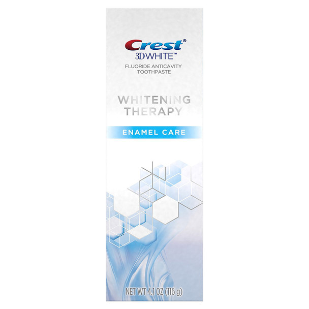 Crest 3D White Whitening Therapy Enamel Care Fluoride Anticavity Toothpaste 4.1 oz (Pack of 2)