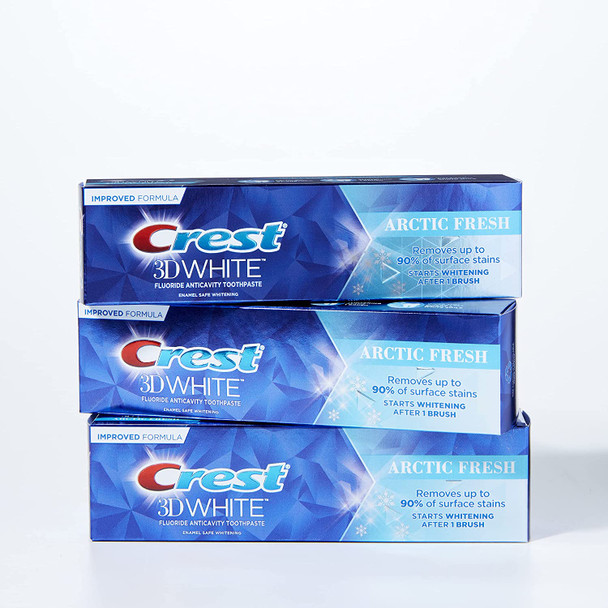 Crest 3D White Arctic Fresh Teeth Whitening Toothpaste, 3.8 oz, Pack of 3