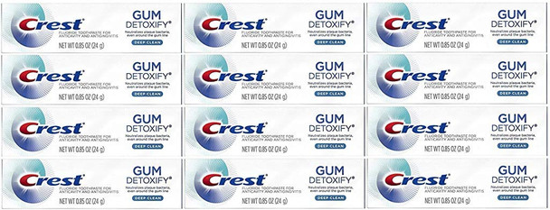 Crest Gum Detoxify Toothpaste, Deep Clean, Travel Size, 0.85 oz (24g) - Pack of 12