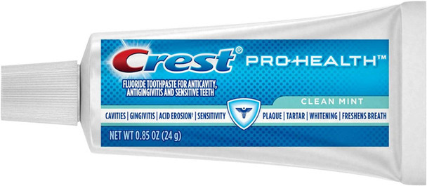 Crest Toothpaste, Pro Health Clean Mint Paste, Travel Size (0.85 oz) - Pack of 12