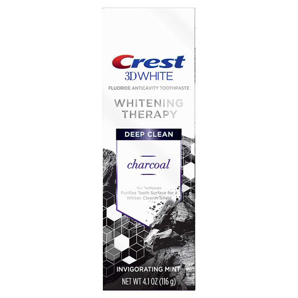 Crest, 3d White Whitening Therapy Deep Clean Toothpaste Invigorating Oz 79353, mint, Charcoal, 4.1 Ounce