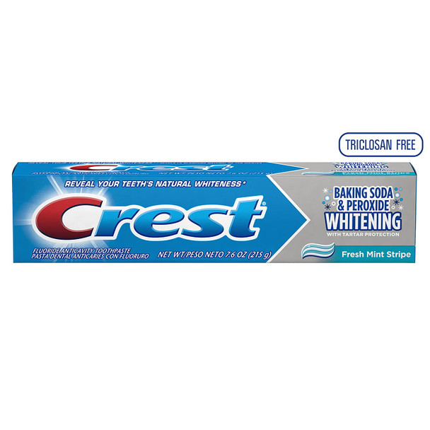 Crest Baking Soda & Peroxide Whitening with Tartar Protection Toothpaste, Fresh Mint, 8.2 oz