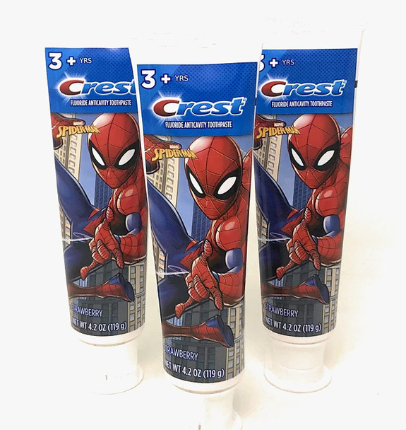 Crest Kids Marvel's Spiderman Toothpaste, Strawberry, 4.2 oz (Pack of 3)