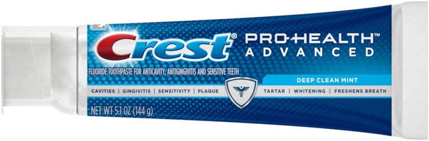 Crest Pro-Health Advanced Toothpaste, Deep Clean Mint 5.1 oz (Pack of 2)