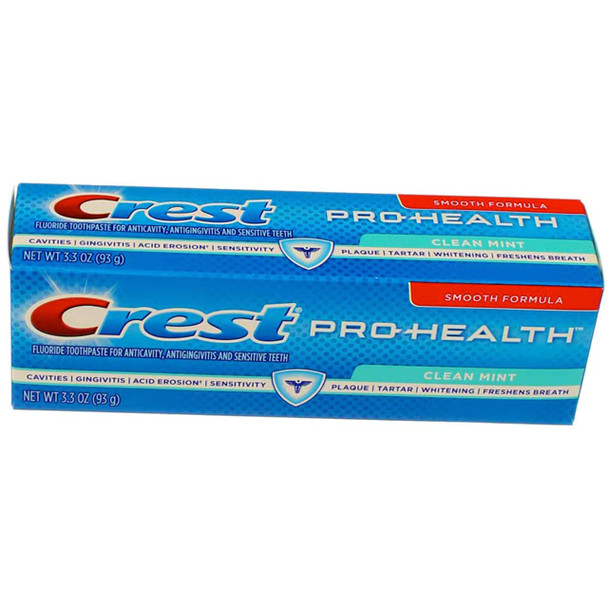 Crest Pro Health Clean Mint Toothpaste Smooth Formula 3.3 oz (Pack of 2)