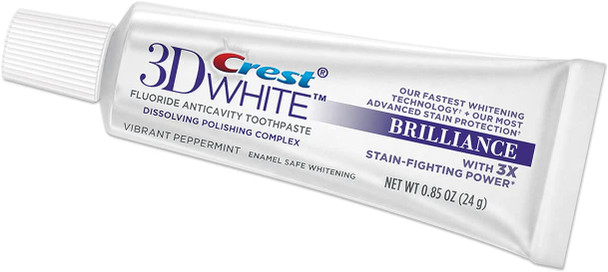 Crest 3D White Fluoride Anticavity Toothpaste 0.85 oz (Pack of 2)