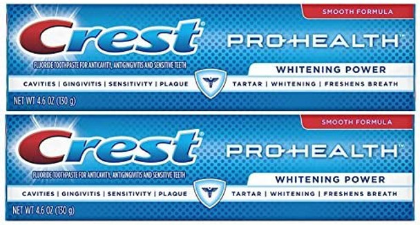Crest Pro-Health Whitening Power Toothpaste Smooth Formula 4.6 oz/130g - Pack of 2