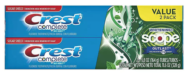 Crest Complete Whitening Scope Outlast 5.8 oz ( Pack of 2)