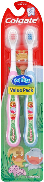 Colgate Kids My First Toothbrush, Extra Soft, 0-2 yrs - 2 ct