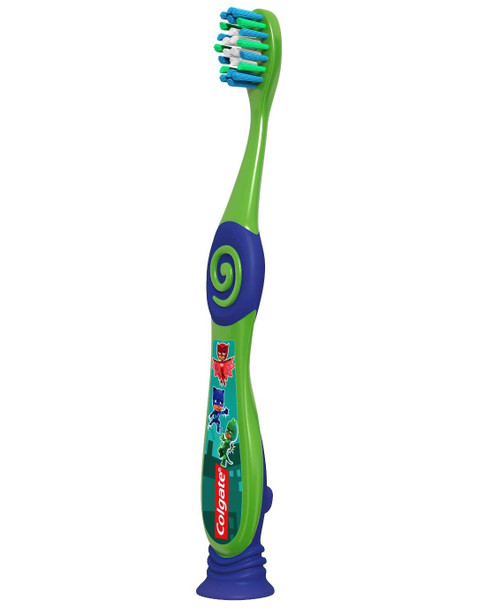 Colgate PJ Masks Toothbrush for Toddlers & Little Children with Suction Cup, Kids 2-5 Years Old, Extra Soft, Pack of 6