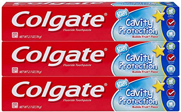 Colgate Colgate kids toothpaste cavity protection, bubble fruit, 2.7 ounces (3 pack), 2.7 Ounce
